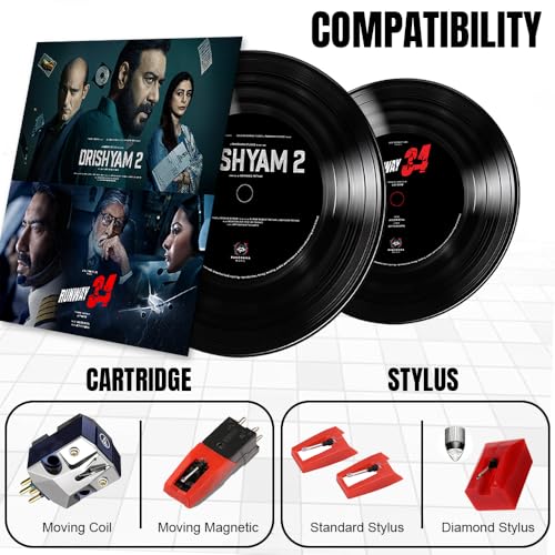 Image of Vinyl Record Disc - Drishyam 2 + Runway 34 Premium Vinyl with 33 1 /3 RPM speed support | Made in India