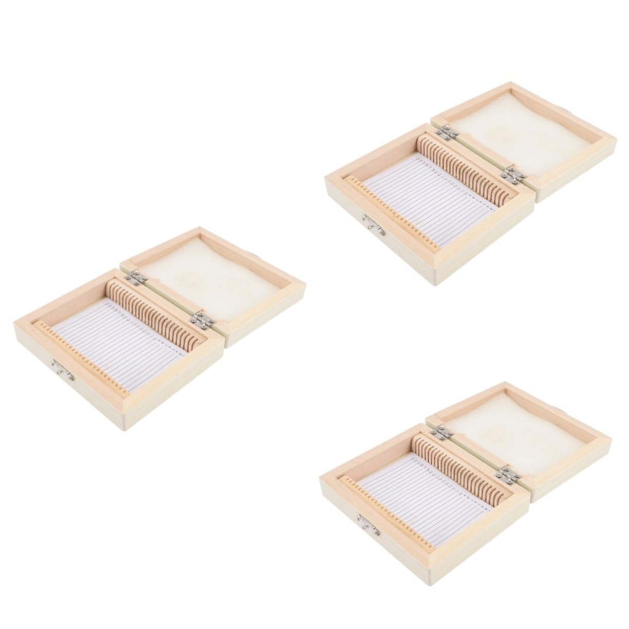 Ciieeo 3Er-Packung Biologische Slice-Box Kästen für Mikroskop-Objektträger Scheibe gleiten Lagerung werkzeug Halter für Mikroskop-Objektträger Etuis für Mikroskop-Objektträger Holz Beige