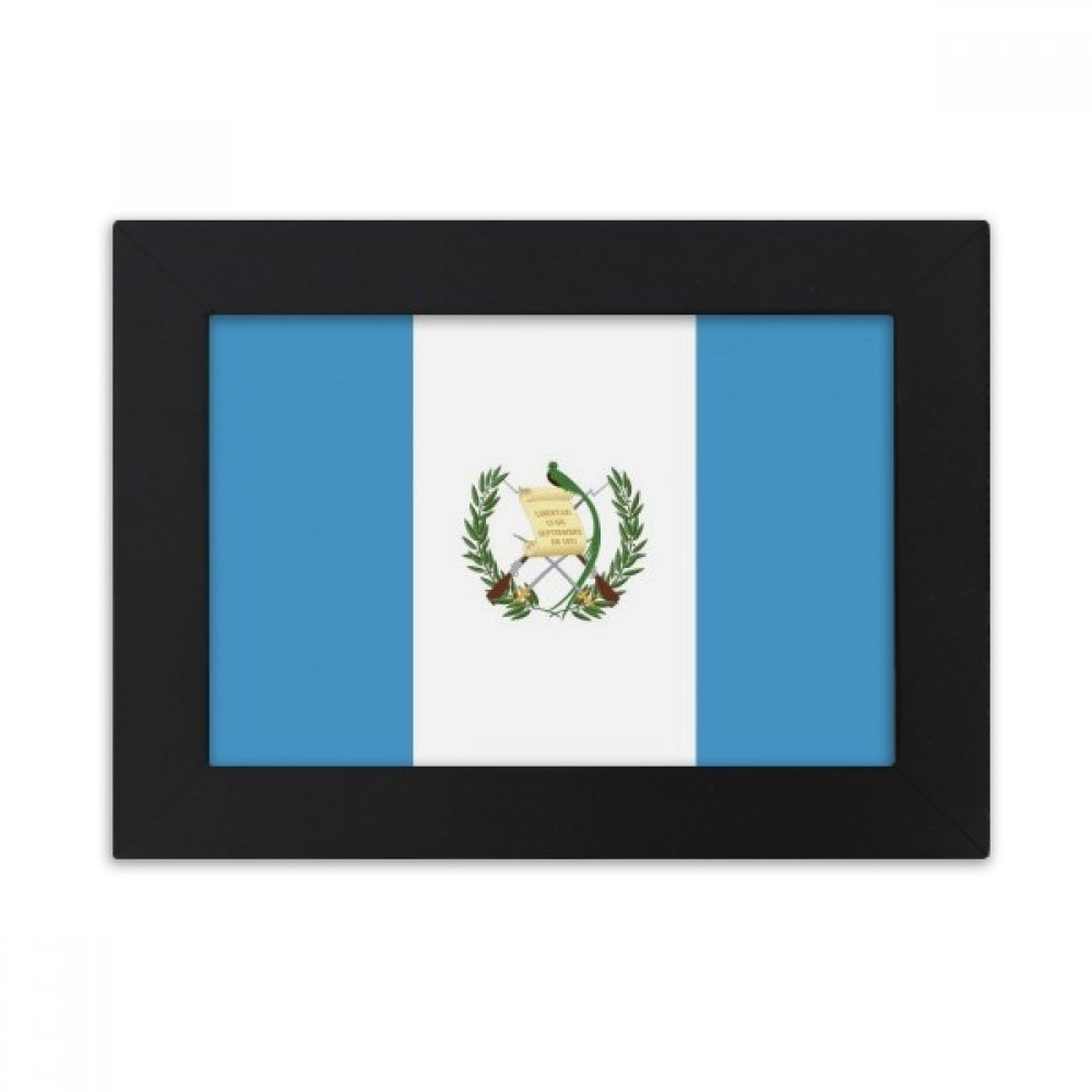Cadre photo Guatemala drapeau national pour bureau noir 10x15 cm