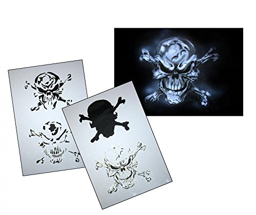 UMR-Design AS-063 Pirate Skull Airbrushstencil Step by Step Size M, Medium