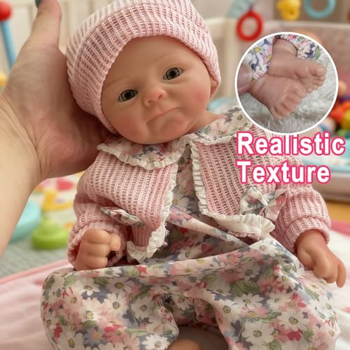 Muñeca bebé de silicona realista de 13 pulgadas miniatura 2