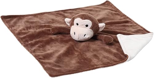 Miniatura 5 de CREVENT Manta acogedora de seguridad para bebés con cara de animal, regalos de cumpleaños para recién nacidos y niños pequeños (mono marrón)