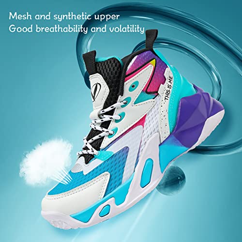 Image of VITUOFLY Kids Basketball Shoes Boys Sneakers Girls Mid-top Sports Shoes | Ankle protection, Non-slip TPR outsole, Cushioned shock-absorbing EVA midsole, Indoor outdoor sports for little & big kids