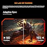 Gawfolk 49 inch Ultra-Wide Curved 1500R Gaming Computer Monitor, DQHD(5120×1440), 165Hz, 1MS, FreeSync, 120% sRGB, Height Adjustable PC Screen, HDMI2.1,DP1.4, Compatible Wall Mount 75 * 75mm- Black - Image 5