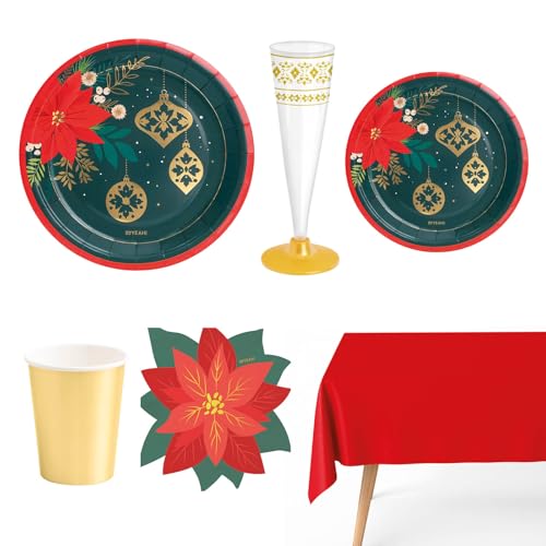 OH YEAH - Kit Vajilla Navidad 12 Personas Tradicional - 74 Piezas - Platos, Vasos, y Servilletas Desechables - Temática Navideña - Cenas Navideñas, Reuniones Familiares y Fiestas de Fin de Año OH YEAH - Kit Vajilla Navidad 12 Personas Tradicional - 74 Piezas - Platos, Vasos, y Servilletas Desechables - Temática Navideña - Cenas Navideñas, Reuniones Familiares y Fiestas de Fin de Año