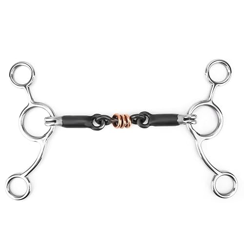 Black Horse Snaffle Acero Inoxidable Apalancamiento Acero Cobre Rodillo Boca Suelta Snaffle bit Cobre…
