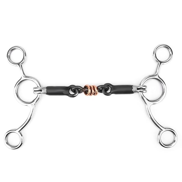 Black Horse Snaffle Acero Inoxidable Apalancamiento Acero Cobre Rodillo Boca Suelta Snaffle bit Cobre…