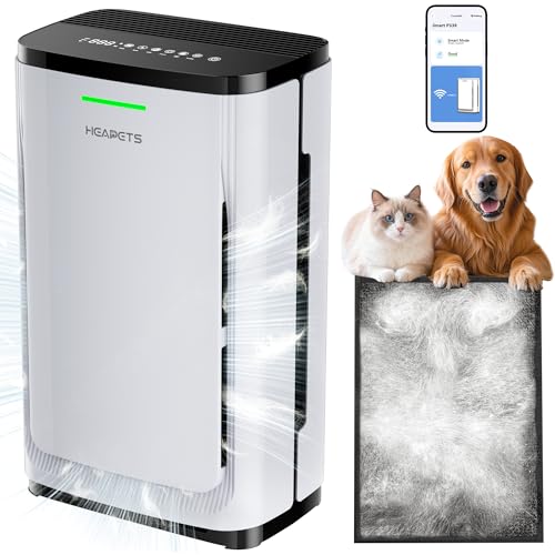 Large Pet Air Purifier for Home up to 4200 sq ft, Suck up Floating Cat Dog Hair, 7-Stage Filter, Anion Activated Carbon HEPA Air Purifiers for Dander Odor Allergies Pollutant Smoke Dust, Zer