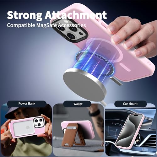 Image of CACOE Magnetic Case for iPhone 15 Pro 6.1 inch, Pink