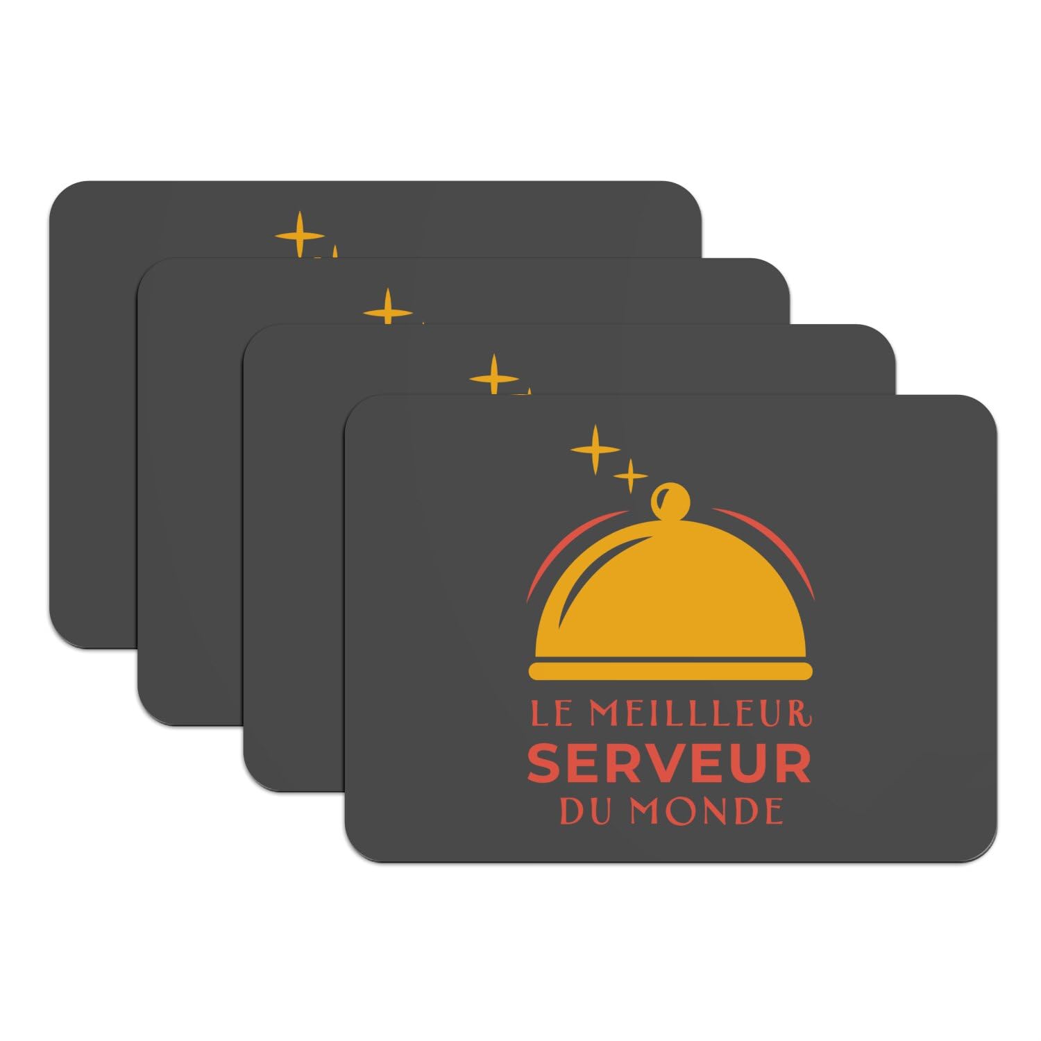 Sets de table dessous en caoutchouc noir au design sobre et élégant pour grand format