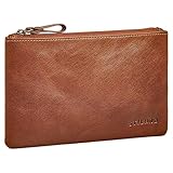 STILORD 'Matti' Cartera Banco Cuero para Hombre y Mujer Billetera Cuero Auténtico Vintage Pequeña Organizador Viaje Porta Pasaporte y Dinero Monedero Piel Autentica, Color:Milano - marrón