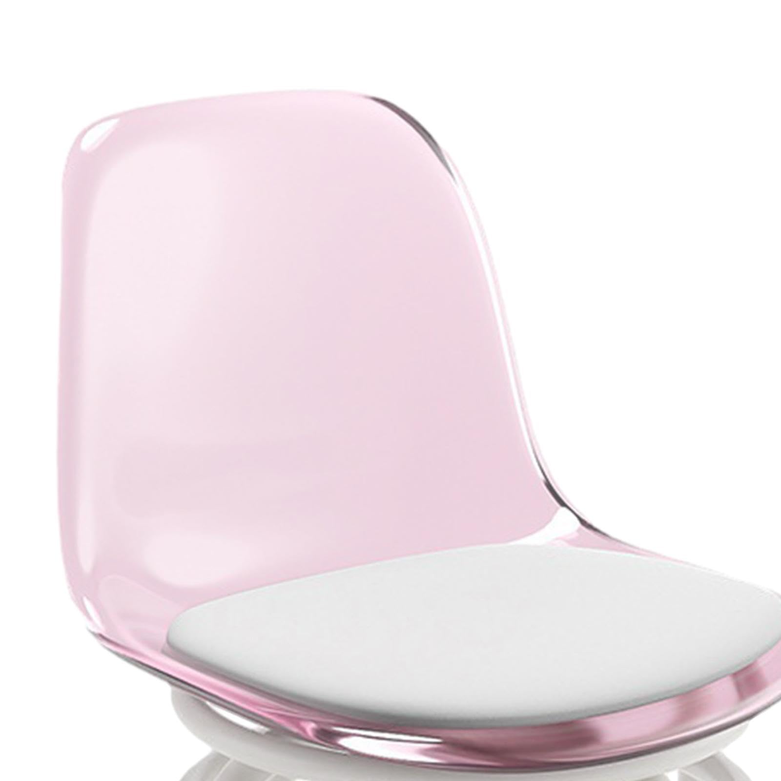 Taburete móvil con Respaldo, Taburete Giratorio de 360 Grados para Uso en Limpieza y pedicura, Rosado, Individual