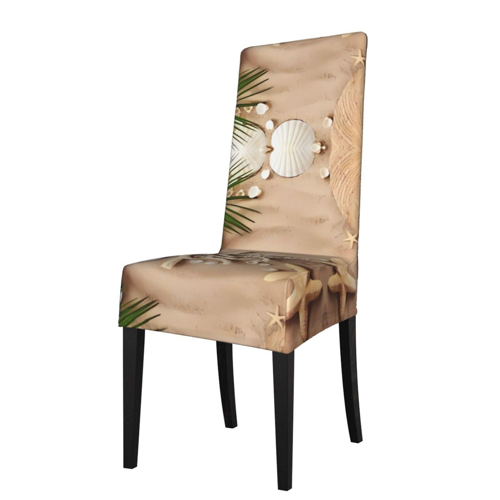 YYHHAOFA Sand Beach Palm Tree Prints Protection Cover for Dining Chair - Stretch Slipcovers, Easy Refresh for Your Dining Room & Event Decor