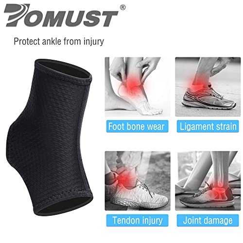 Tomust Compression Ankle Sleeve - Open Heel, Lightweight, Breathable, Elastic Foot Ankle Support Brace For Plantar Fasciitis, Sprains, Arthritis, Tendonitis - Men, Women, Right Or Left Foot, L #TOP3
