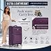 DK Luggage Ultra Lightweight Only 2.9kg Medium 24 Inch Soft Shell Suitcase, 4 Wheel Spinner, Checked Luggage, 15kg–20kg Capacity, Expandable Travel Case (WLS Purple, Medium)