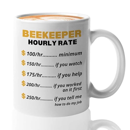 Bubble Hugs Beekeeper - Tazza da caffè da 325 ml, tariffa oraria per apicoltore, alveare, biologico, apicoltura, apicoltura, apicoltura, apicolturista