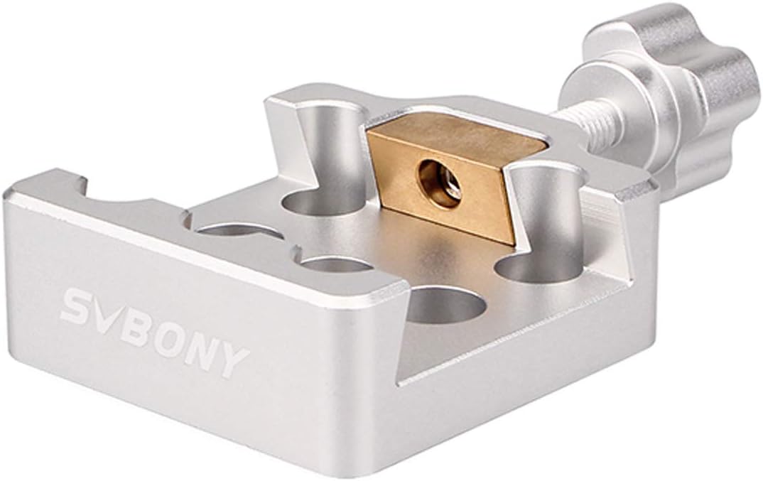 SVBONY Medium Dovetail Clamp with a Brass Screws for Telescopes and Cameras (Silver)