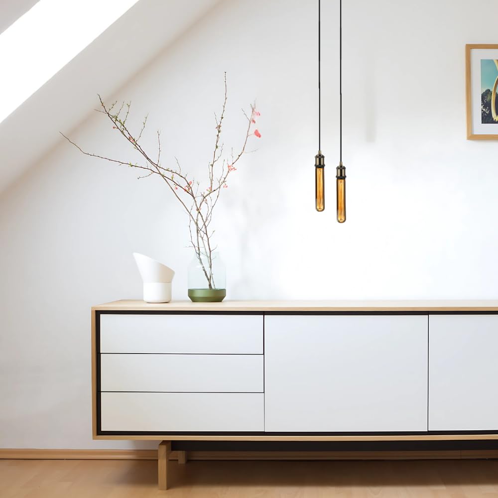 LUXULA 10x LED Filament Leuchtmittel Amber - Röhre T30 E27 2,3W 65lm 1800K Warmweiß dimmbar - Vintage Design Ambiente Deko Glühbirne Tube Stab
