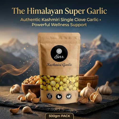 Image of EVRR Kashmiri Garlic (Lehsun) 500gm, A Taste Of Himalayan Tradition, Premium Himalayan Single Clove Garlic For Strong Immunity & Diabetes