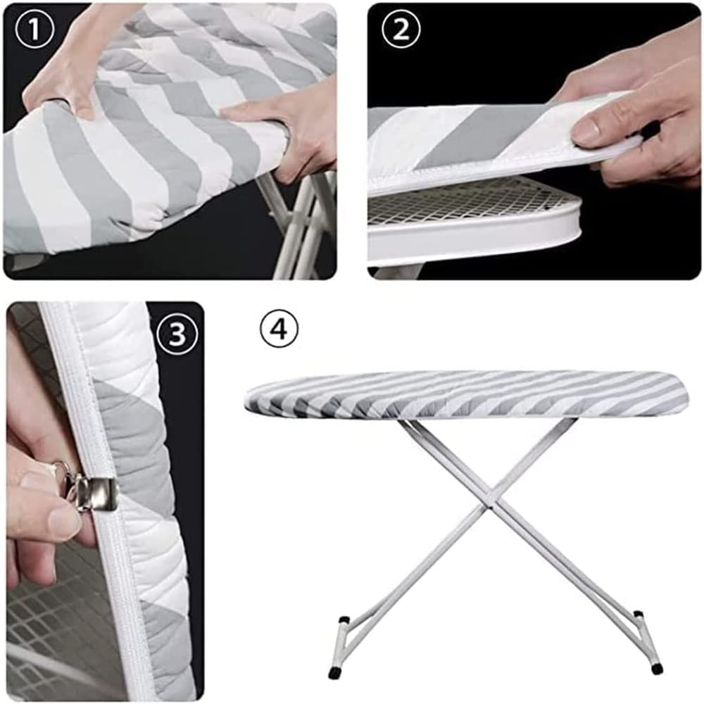 JWW Copriasse da Stiro, Copertura ASSE da Stiro in Cotone, Copri ASSE da Stiro con Rete di Protezione E Clips di Fissaggio (Size : 135x56cm/53x22inch)