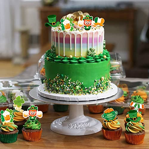 72Pcs St.patrick's Day Cupcake Toppers, Shamrock Lucky Irish Food Picks Appetizers Cupcake Decorations St Patrick's Day Party Supplies Favor #TOP5