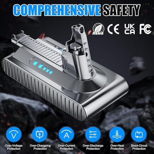 Image of Upgraded 25.2V 10000mAh High-Capacity Replacement for Dyson V10 Battery Compatible with Dyson V10 Animal Absolute Fluffy Motorhead SV12 Handheld Cordless Vacuum Cleaner Li-ion 969352-02 Battery
