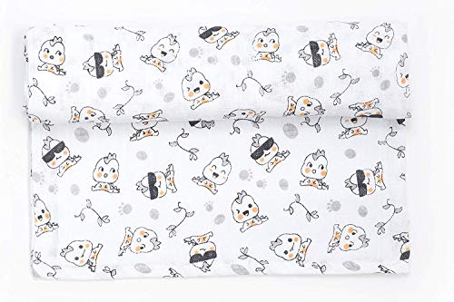Ti TIN Mussola per Neonati 100% fibra di cotone | Extra Morbida e Assorbente per Neonati con Stampa Cuccioli di Dinosauri, 120x120 cm