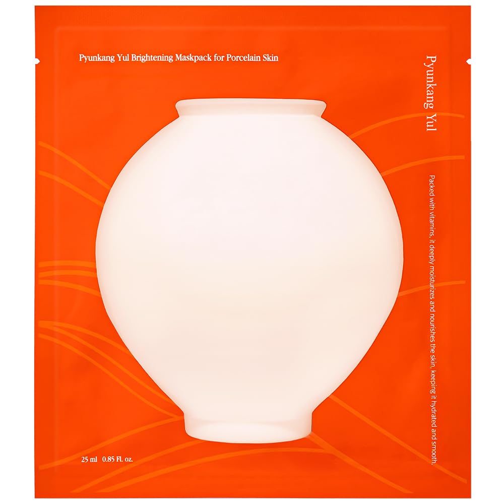 [PKY] Pyunkang Yul Maschera Viso Illuminante, Cura delle Macchie con Vitamina C Pura, Migliora la Compattezza e la Luminosità della Pelle, Vegano, Zero Irritazioni, Skincare Cor (25ml x 10ea)