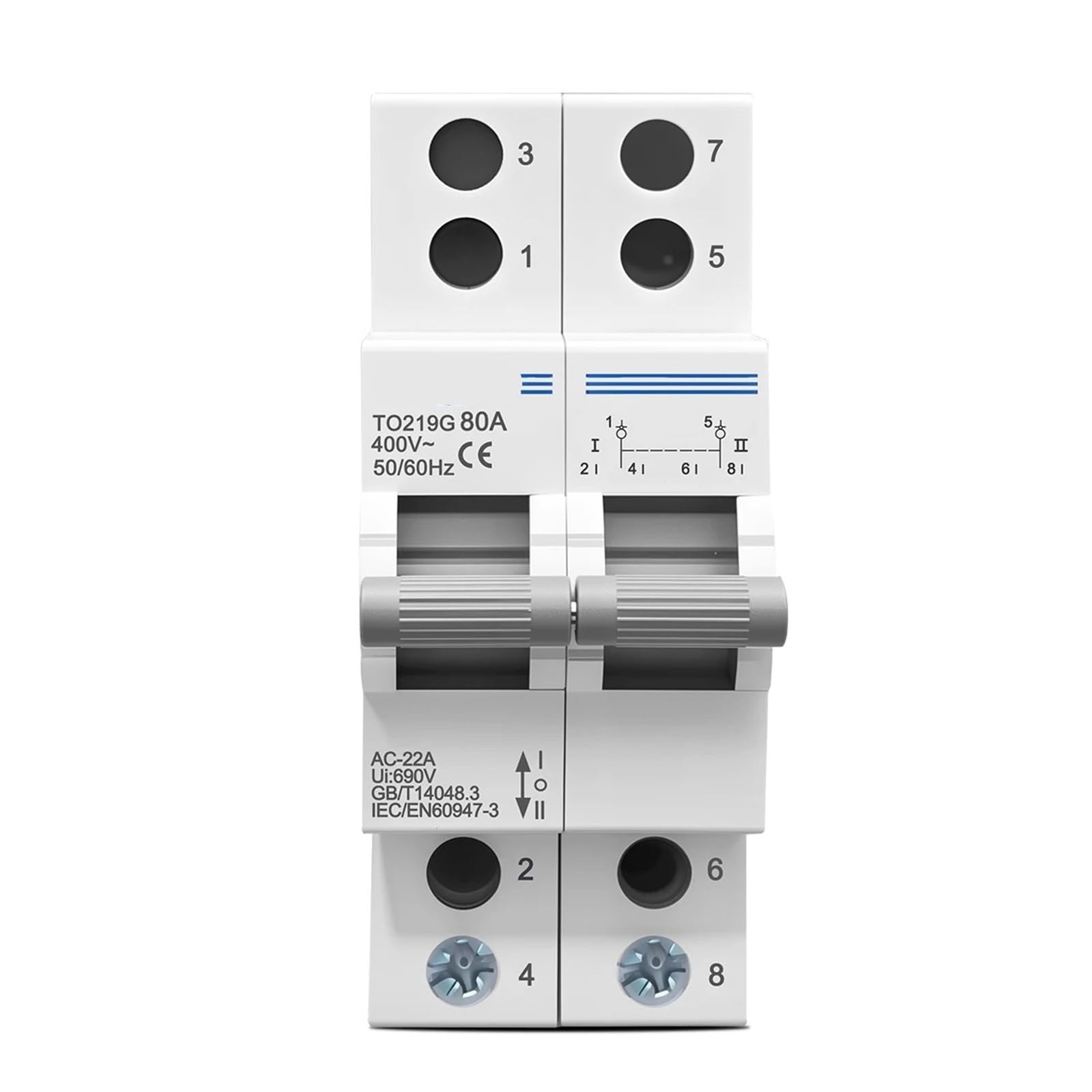 Disjoncteur de transfert TO219G pour coupler un groupe électrogène 80A - 6
