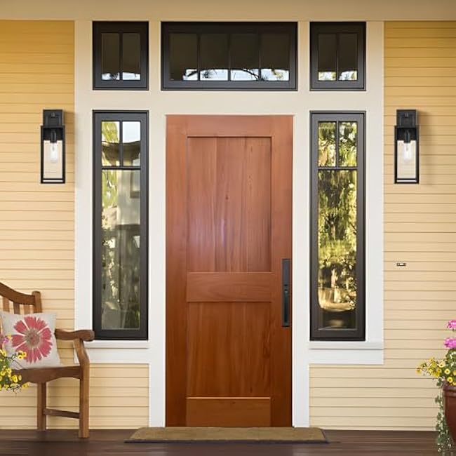 Transitional Modern Outdoor Wall Sconce Light, 16 Inch Tall Exterior Wall Lighting