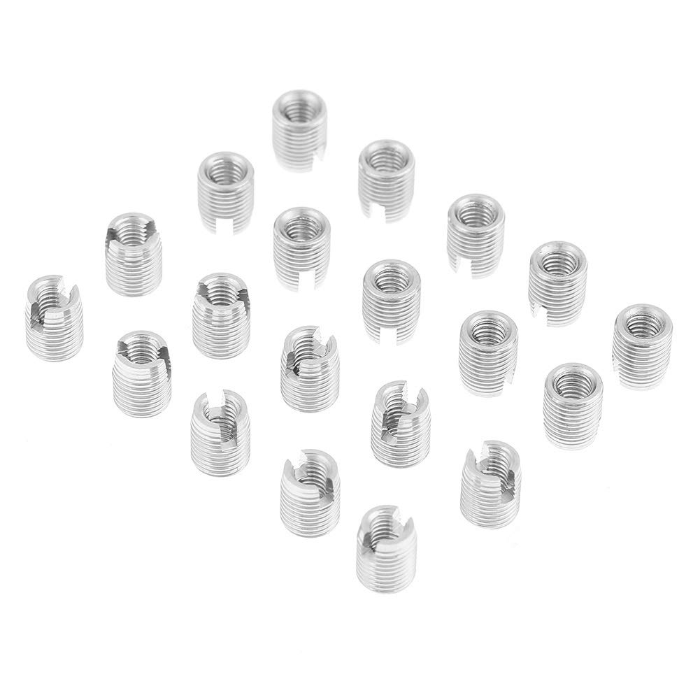 Samfox Threaded Insert 20pcs Stainless Steel SUS303 Self Tapping Slotted Screw Thread Insert M3 x 6mm (InnerM3x 0,5 OuterM5x 0,5) - Image 2