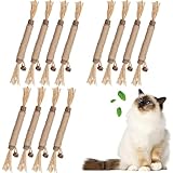 PangWuu 12 Stück Katzen-Spielzeug Set, Katzenminze Sticks und Fummelbrett für Katzen, Natürliche Zahnpflege und Spielspaß für Ihre Katze, Ideal für Katzenzahnpflege und Stimulation