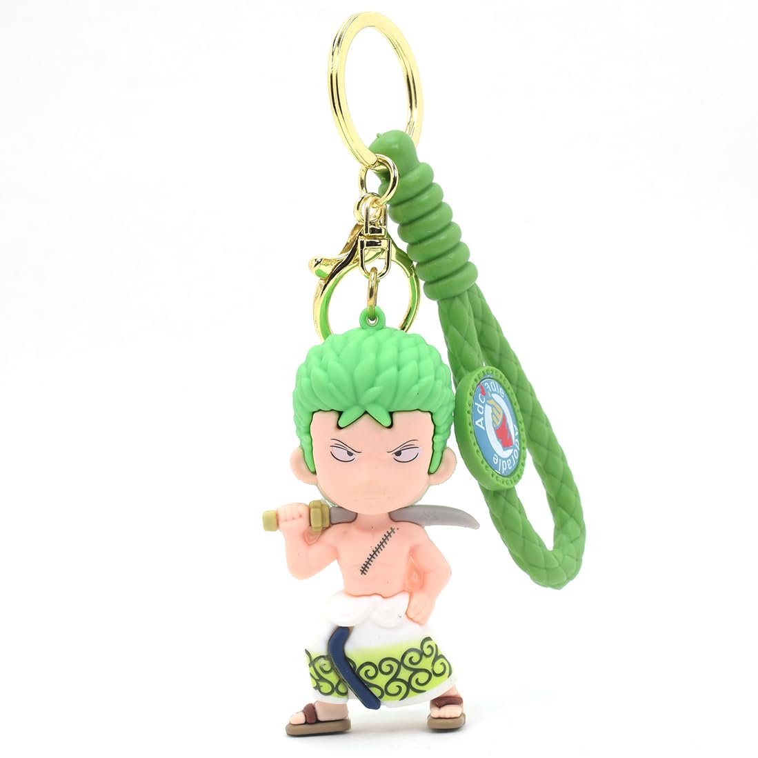 Daiyamondo Premium Keychain Of Famous Anime Keychain Key Chain Rubber Silicone Key Rings! Perfect For Bag Charm,Keychain For Girls,Car,Bike Gifting & Anti-Rust (Zoro Standing In Dhoti,Green) (B0CSS6YZ28) Amazon Price History, Amazon Price Tracker