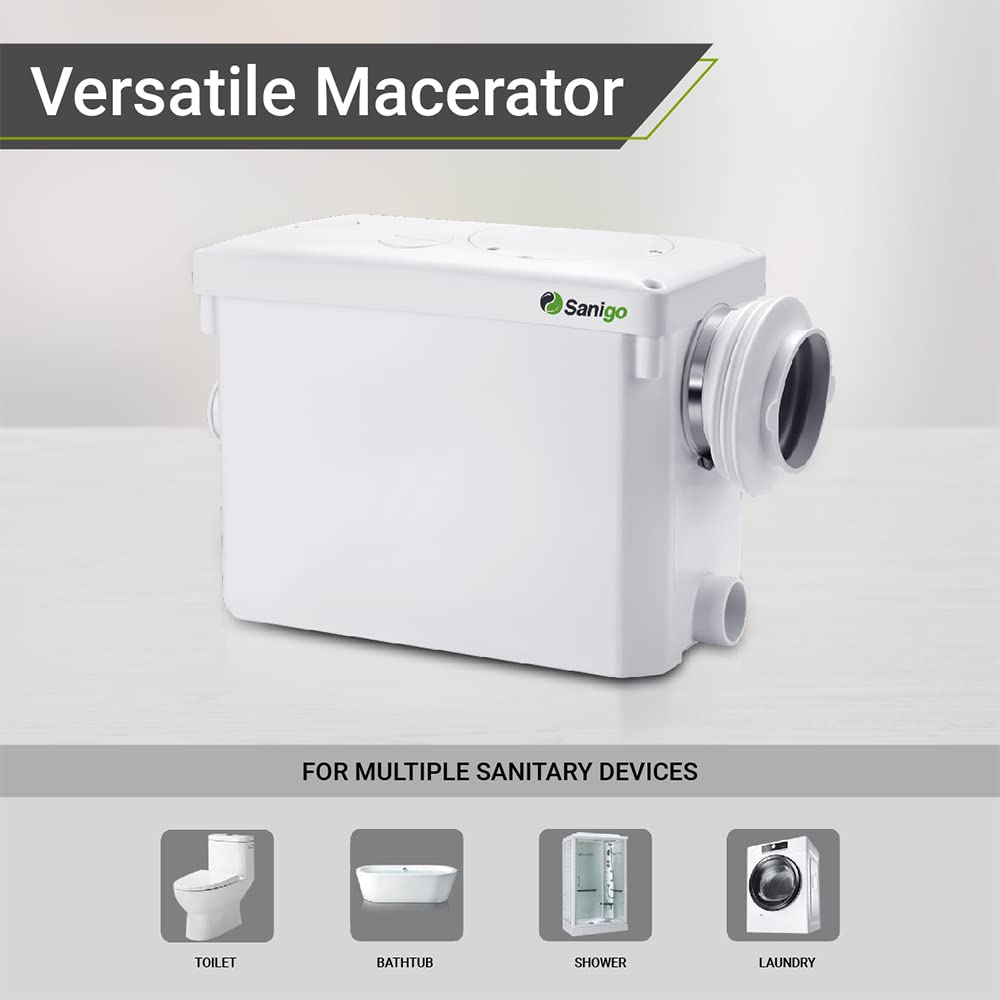 SANI-P420i Trituratore Sanitario per lo scarico delle acque reflue WC, Doccia, Lavabo, Lavatrice, Lavastoviglie