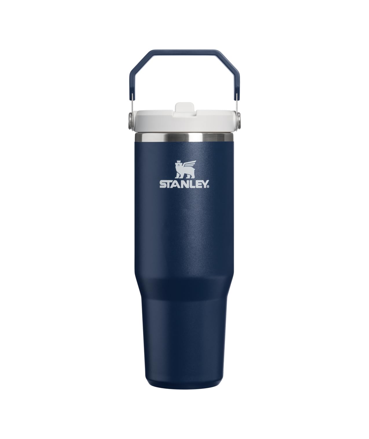 STANLEY IceFlow 2.0 Flip Straw Tumbler, 30 oz, Dark Navy | Easy Carry Handle | Twist On Lid and Flip Up Straw | Leak Resistant Water Bottle | Insulated Stainless Steel | BPA-Free