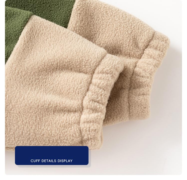 Irsutey Toddler Boys Girls Polar Fleece Jacket Color Block Hoodies Winter Thick Warm Outerwear4