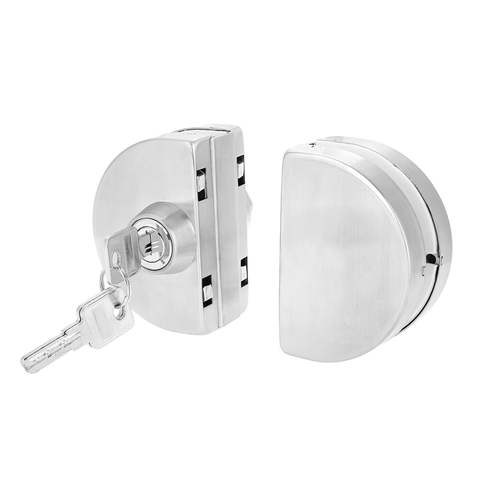 Serratura Per Porta Vetro - Acciaio Inox, Per Vetro 10-12 Mm, Doppio Accesso Con Chiave, Scorrevole - Foto 5