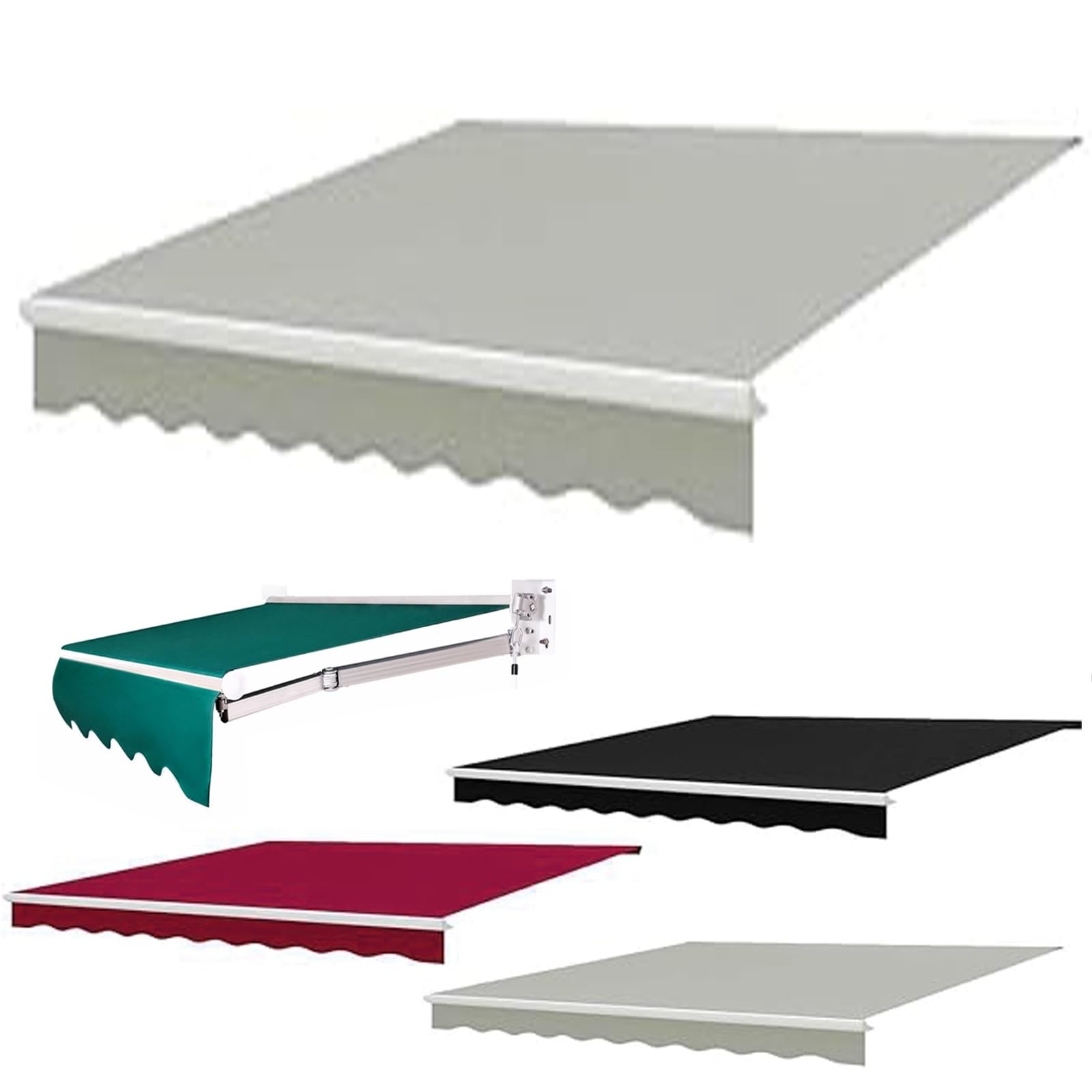 GJZQDKX Retractable Awning Replacement Fabric RollUp Cover for Outdoor Use Grey 4x2m (14x6ft) Durable UVResistant Canopy Awning Replacement Solution