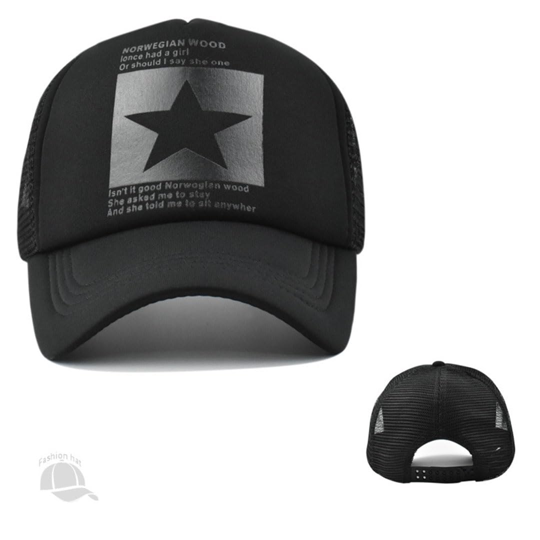 Gorras de Hombre Beisbol Pentagrama de Malla Respirable Gorra el Sol Moda Bordado Gorra Running Cierre de Hebilla Malla Ajustable Sombrero Verano Gorra Beisbol — view 4