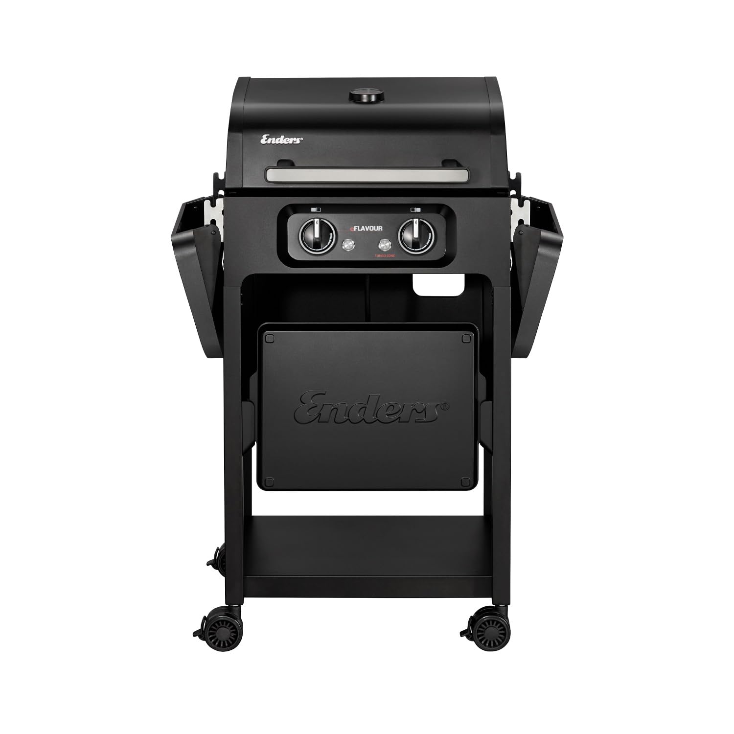 Enders® Elektrogrill eFLAVOUR 2 Turbo, doppelwandige Garhaube, integriertes Thermometer, abklappbare Seitenablagen, 3kW Turbo Zone™, 2 Heizzonen je 1500 Watt, Switch Grid™, Simple CLEAN™ #97156