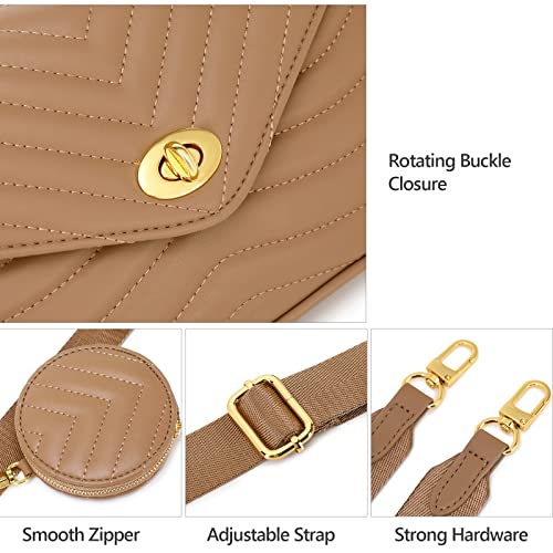 Image of JEEHAN Quilted Crossbody Bags for women Designer Shoulder Handbags Small Purse