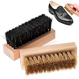 Garneck 2stücke Schuhbürstenset Mit Reinigungstuch Für Schuhe Und Stiefel Borsten Für Politur Und Pflege Holzgriff Für Komfort Geeignet Für Heimgebrauch Und Schuhwerkstatt