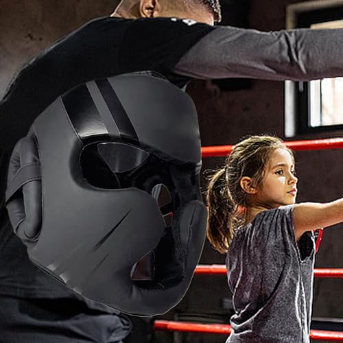 Cajón de Boxeo, Casco de Boxeo - Equipo de Cabezal de Boxeo de Forma de Cara de Mono | Capas Acolchada, Equipo de protección de Cara Completa para Wrestling de Kickboxing de Entrenamiento de MMA - imagen 3