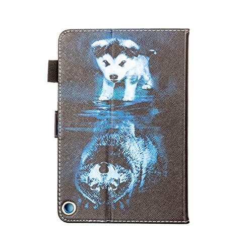 Uucovers Case For All-New Amazon Kindle Fire Hd 8 Tablet 2020 (10Th Generation) & Fire Hd 8 Plus 2020 (10Th Gen) 8" Folio Stand Smart Pu Leather Cover With Pencil Holder [Auto Wake/Sleep], Wolf & Dog #TOP4