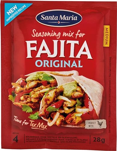 Santa Maria Fajita Gewürzmischung Original | 20 x 28g | Scharf & Aromatisch | Ideal für Fleisch &...