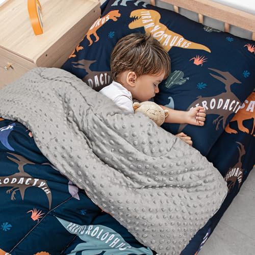 Image of 4 Piece Toddler Bedding Set, Plush Minky Crib Bedding Set