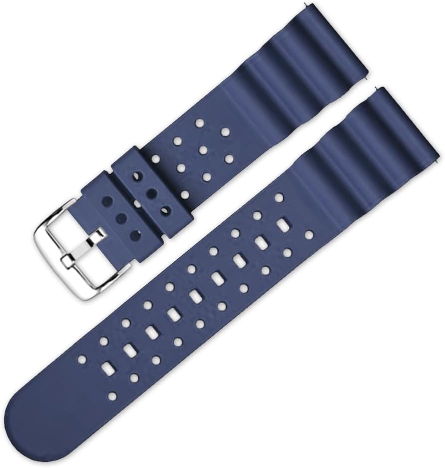 Silicone Curved Line Watch Bands 20mm 22mm Quick Release Replacement Rubber Sport Watch Straps for Diving Watches