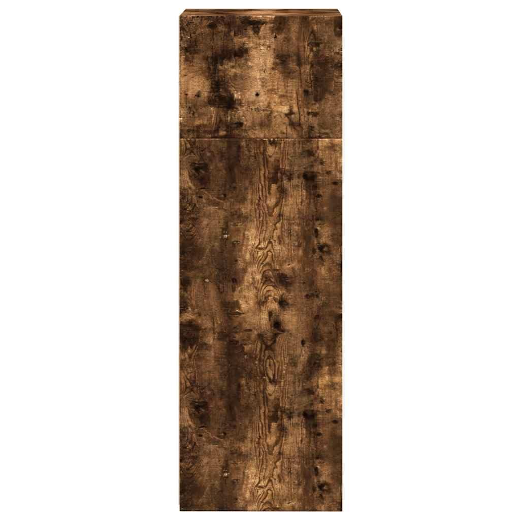 Smoked Oak Engineered Wood Slim Highboard, 40x41x124 cm | Provides compact vertical storage for living rooms, hallways, and entryways.