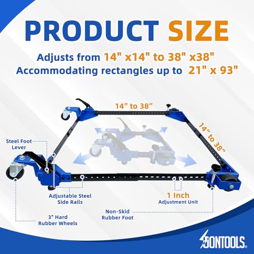 SoonTools Universal Mobile Base with Swivel Wheels, 700 lbs Capacity, Adjustable Heavy Duty Mobile Base, Industrial Rolling Tool Stand for Large Tools, Machines, Bandsaw, Power Tools