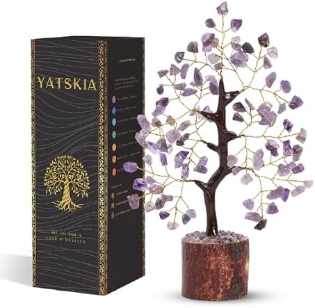 YATSKIA Amethyst-Kristallbaum – Edelsteinbaum – Amethyst-Baum – Geldkristalle – Kristallbaum Feng Shui – Kristalle Dekor –
